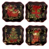 Certified International Vintage Christmas 8-3/4-Inch Dessert Plate, Set of 4