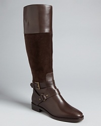 Elegant sums up these mixed-media Joan & David riding boots, with on-trend buckled ankle straps.