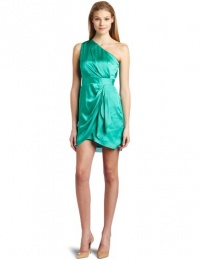 BCBGeneration Women's One Shoulder Pleat Dress, Mint Green, 8