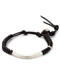 Forge ahead with a stylish and masculine bracelet from Chan Luu, a unique design combining leather and hammered sterling silver to give your look a harder edge.