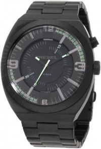 Diesel Watches Men's NSBB Black IP Plated Stainless Steel Black Dial Watch