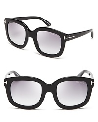 More is more when it comes to Tom Ford's oversized sunglasses with thick frames and gold/silver details.