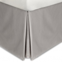 Calvin Klein Home Solid Sateen Pearl Edge King Bedskirt, Quarry