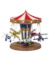 Miniature old-world airplanes glide in and out as they circle around in this World's Fair Biplane Ride from Mr. Christmas. Features LED lighting, mirrored center column and plays 25 Christmas carols and 25 year-round classics, to put anyone in a festive mood.