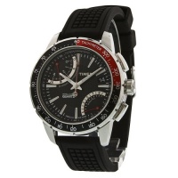 Timex Men's T2N705 Intelligent Quartz SL Series Fly-Back Chronograph Black Dial Black Silicone Strap Watch