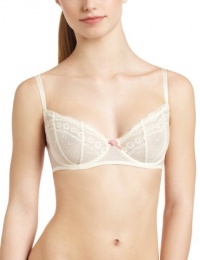 Betsey Johnson Women's Eyelet Lace Underwire Demi Bra, Suzy Snow, 32DD