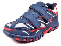 Little Laces Toddler Boys Blue and Red V Sneaker Shoe (Little Kid)