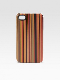 Multicolor striped leather snaps over your iPhone® for a stylish cover.Leather over polycarbonateMicrofiber lining2½W X 4½HImportedPlease note: iPhone® not included.