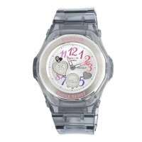 Casio Women's BGA101-8B Baby G Multi Color Dial and Clear Grey Resin Strap Watch