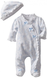 Little Me Baby-Girls Newborn Blue Floral Footie