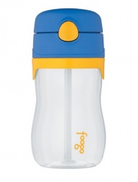 Thermos Foogo Phases Leak Proof Tritan Straw Bottle, Blue/Yellow, 11 Ounce