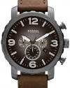 Fossil Nate Chronograph Leather Watch - Brown