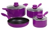 Gibson 83549.07 ColorSplash Branston 7-Piece Aluminum Cookware Set, Purple