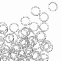 4mm Open Jump Rings 21 Gauge Silver Plated (100)