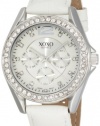 XOXO Women's XO3186 Rhinestone Accent Dial White Crocodile Strap Watch