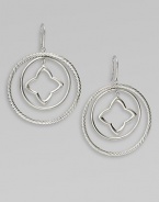 From the Quatrefoil Collection. A beautiful, geometric design full of movement and textures in sterling silver. Sterling silverLength, about 2Hook backImported 