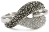 Judith Jack Status Links Sterling Silver, Marcasite and Crystal Knot Ring