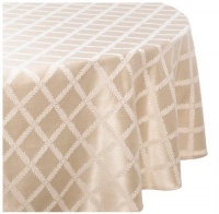 Lenox Laurel Leaf 70-by-104-Inch Oval Tablecloth, Ivory