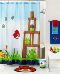 The latest gaming craze soars into your bath space with this Angry Birds Burst shower curtain. Fans of the game will love spotting their favorite characters in these whimsical pieces that make the bathroom that much more fun.