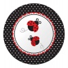 Creative Converting Ladybug Fancy Round Large Banquet Plates, 8-Count