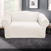 Sure Fit Stretch Stone 1-Piece Loveseat Slipcover, White