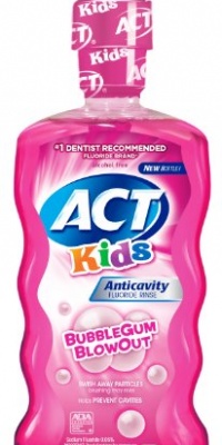 ACT Kids Anticavity Fluoride Mouthwash, Bubble Gum Blow Out , 18-Ounce Bottles (Pack of 4)