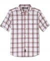 Pop some preppy plaid into your urban attire with this short sleeved shirt from Sean John.