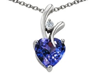 Original Star K(tm) Simulated Heart Shaped 8mm Tanzanite Pendant LIFETIME WARRANTY