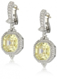 Judith Ripka Estate Estate Ascher Cut Stone Canary Drop Earrings