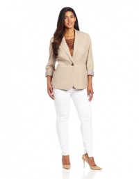 Jones New York Women's Plus Size Notch Collar Jacket With Triple Waist