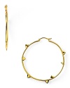 Inspired by floral thorns, this pair of 18-karat gold plated hoop earrings from Elizabeth and James are an edgy yet feminine choice. Wear them to punctuate every look.