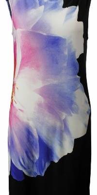 Maggy London Women's Printed Matte Jersey Shift Dress Black/Blue