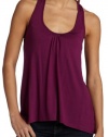 Ella Moss Women's Ruffle Racer Top, Wine, Large