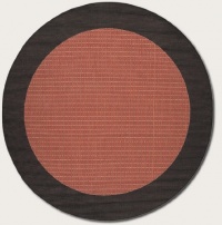 Couristan 1005/4000 Recife Checkered Field Terra Cotta/Black Rug, 7-Feet 6-Inch Round