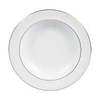 A subtle yet classic collection for formal dining in white fine bone china with platinum-toned accents.