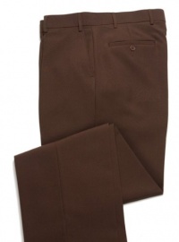 Knightsbridge Comfort Stretch Blend Wool Mens Dress Pants - Flat Front Brown 38