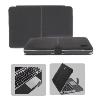 New Black Premium Quality Leather Skin Case Cover for Apple Macbook Pro 13 [SmackTom Packaging]