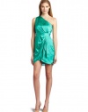 BCBGeneration Women's One Shoulder Pleat Dress, Mint Green, 8