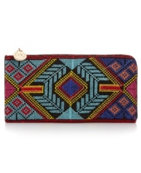 Get into a southwest groove with this chic Sierra clutch from Big Buddha, featuring a bold geometric pattern, detail stitching and plenty of pockets. Slip it in your satchel or tote for an artisinal way to stay organized.