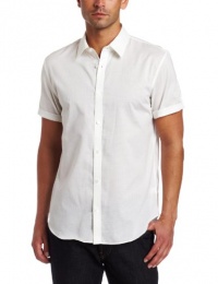 Calvin Klein Sportswear Men's Short Sleeve Dobby Stripe Voile Shirt