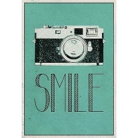 (13x19) Smile Retro Camera Art Poster Print