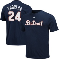 MLB Majestic Miguel Cabrera Detroit Tigers #24 Youth Name & Number T-Shirt - Navy Blue