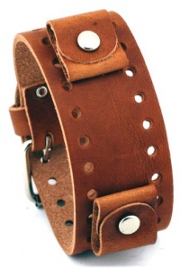 Nemesis #BN-B Brown Wide Leather Cuff Wrist Watch Band