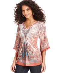 Wake up your wardrobe with One World's sublimation-print top.