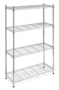 Whitmor 6060-322 Supreme 4-Tier Shelving Unit, Chrome