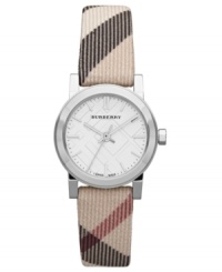 Dressed in Burberry's recognizable check patterns, this Swiss-made timepiece defines casual luxury.