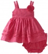 Sweet Heart Rose Baby-girls Infant Clip Dot Sleeveless Dress, Pink, 12 Months