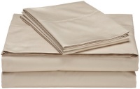 Pinzon Hemstitch 400-Thread-Count Egyptian Cotton Sateen Queen Sheet Set, Taupe