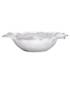 Pretty and polished, this Organics bowl from Lenox's collection of serveware and serving dishes combines a natural shape in bright aluminum with a playful ruffled edge.