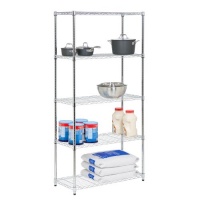 Honey-Can-Do SHF-01913 5-Tier Adjustable Shelving System, 16-Inch by 36-Inch by 72-Inch, Chrome